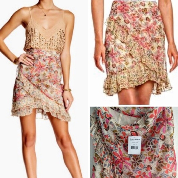 Free People Dresses & Skirts - NWT FREE PEOPLE SIZE 8 "IVORY COMB" RUFFLED SKIRT